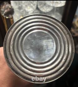 Vintage / Antique Newport Milk Glass With Sterling Silver Base Grape Vine Design