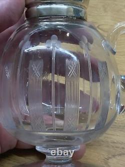 Vintage Antique Signed Hawkes Crystal Glass Sterling Silver