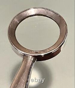 Vintage Antique Tiffany &Co Italy Sterling Silver Magnified Glass Loop Lens Case
