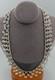 Vintage Art Deco Encased Crystal Necklace Triple Linked Sterling Silver Wedding