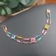 Vintage Art Deco Sterling Silver Rainbow Glass Bracelet Czech Style 7 Geometric