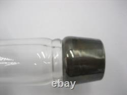 Vintage Art Deco Sterling Silver Overlay Caged Glass Decanter Bottle Monogram