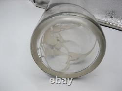 Vintage Art Deco Sterling Silver Overlay Caged Glass Decanter Bottle Monogram