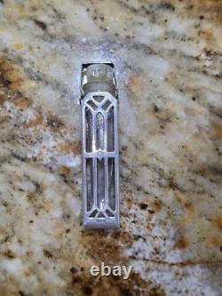 Vintage Art Deco Sterling Silver Perfume Cage with Glass Perfume Bottle