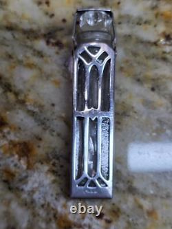 Vintage Art Deco Sterling Silver Perfume Cage with Glass Perfume Bottle