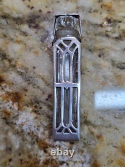 Vintage Art Deco Sterling Silver Perfume Cage with Glass Perfume Bottle