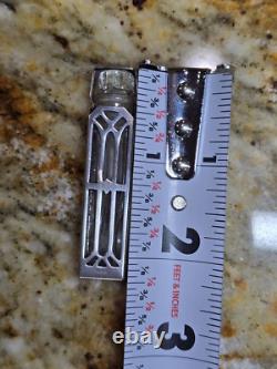 Vintage Art Deco Sterling Silver Perfume Cage with Glass Perfume Bottle