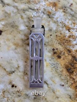 Vintage Art Deco Sterling Silver Perfume Cage with Glass Perfume Bottle
