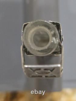 Vintage Art Deco Sterling Silver Perfume Cage with Glass Perfume Bottle