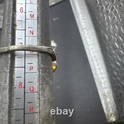 Vintage Art Deco Uranium Glass Sterling Silver Buckle Ring By JJ White