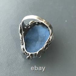 Vintage Arts & Crafts Ring. Sterling silver. Star sapphire Glass. Art Nouvea