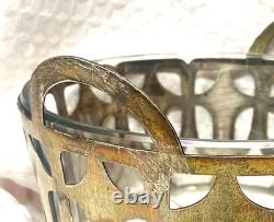 Vintage Arts & Crafts Shreve & Co Sterling Silver & Cut Glass Serving Bowl Vintage Arts & Crafts Shreve & Co Sterling Silver & Cut Glass Serving Bowl