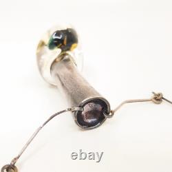 Vintage Bjorn Weckstrom Lapponia Sterling Silver & Glass Necklace #55429