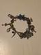 Vintage Bracelet With Sterling Silver Charms And Glass Beads 7.5 Long