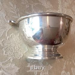 Vintage Cartier Sterling Silver Condiment Bowl + Spoon & Cobalt Blue Glass Liner