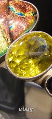 Vintage Charles Albert Sterling. 950 FinevSilver Pendant Signed Ammolite