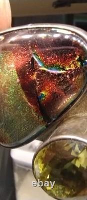 Vintage Charles Albert Sterling. 950 FinevSilver Pendant Signed Ammolite