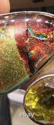 Vintage Charles Albert Sterling. 950 FinevSilver Pendant Signed Ammolite