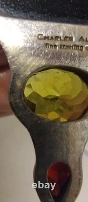 Vintage Charles Albert Sterling. 950 FinevSilver Pendant Signed Ammolite