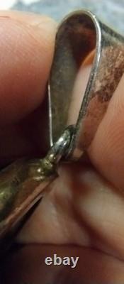 Vintage Charles Albert Sterling. 950 FinevSilver Pendant Signed Ammolite