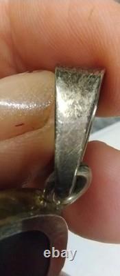 Vintage Charles Albert Sterling. 950 FinevSilver Pendant Signed Ammolite