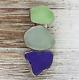 Vintage Chris Bales Sea Glass Sterling Silver 925 Pendant Brooch Retro