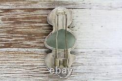 Vintage Chris Bales Sea Glass Sterling Silver 925 Pendant Brooch Retro