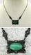 Vintage Chrysoprase Necklace Sterling Silver Green Glass Marcasite Art Deco 15