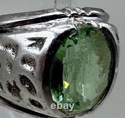 Vintage Clark & Coombs Sterling Silver Uranium Glass Ring C&C Art Deco UV Glow