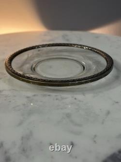 Vintage Clear Glass Plate With Sterling Silver Rim 6 1/8