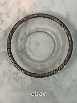 Vintage Clear Glass Plate With Sterling Silver Rim 6 1/8