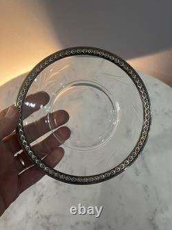 Vintage Clear Glass Plate With Sterling Silver Rim 6 1/8