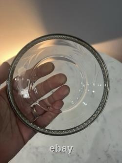 Vintage Clear Glass Plate With Sterling Silver Rim 6 1/8