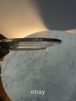Vintage Clear Glass Plate With Sterling Silver Rim 6 1/8