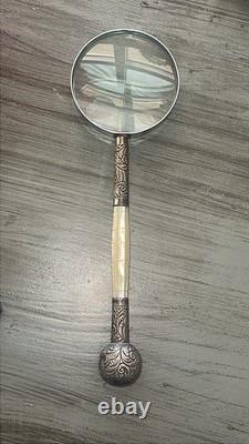 Vintage Collectible Ornate Magnifying Glass 925 Sterling Silver