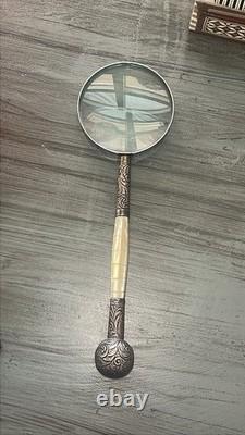 Vintage Collectible Ornate Magnifying Glass 925 Sterling Silver