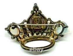 Vintage Coro Craft Sterling Jeweled Crown Pin Book Piece