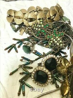 Vintage Costume & Fine Jewelry Lot 7 Lbs Luxor Early 20th Century Cosmetics Tin