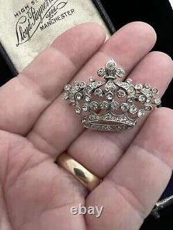 Vintage Crown Trifari Sterling Silver Rhinestone Coronation Brooch A. Philippe