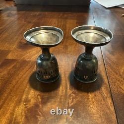 Vintage Crystal Sterling Silver 2 Piece Parfait Glasses