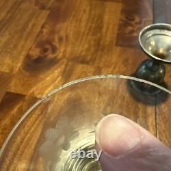 Vintage Crystal Sterling Silver 2 Piece Parfait Glasses