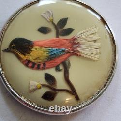 Vintage Double-Sided 925 Bird Feather Pendant Charm 1.25- Excellent Condition