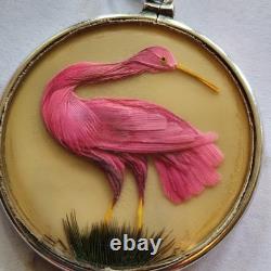 Vintage Double-Sided 925 Bird Feather Pendant Charm 1.25- Excellent Condition
