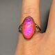 Vintage Dragon Breath Glass Sterling Silver Ring Size 6.5