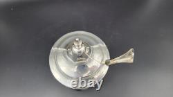 Vintage Etched Glass Federal Sugar Urn with Sterling Silver Lid & Spoon, 6 5/8