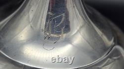 Vintage Etched Glass Federal Sugar Urn with Sterling Silver Lid & Spoon, 6 5/8