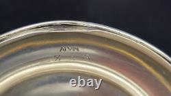 Vintage Etched Glass Federal Sugar Urn with Sterling Silver Lid & Spoon, 6 5/8