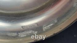 Vintage Etched Glass Federal Sugar Urn with Sterling Silver Lid & Spoon, 6 5/8