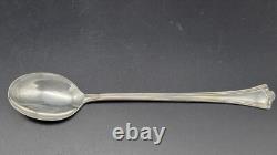 Vintage Etched Glass Federal Sugar Urn with Sterling Silver Lid & Spoon, 6 5/8