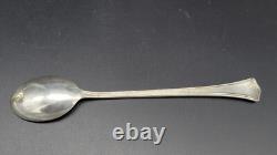 Vintage Etched Glass Federal Sugar Urn with Sterling Silver Lid & Spoon, 6 5/8